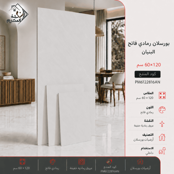 بورسلان رمادي فاتح 60×120